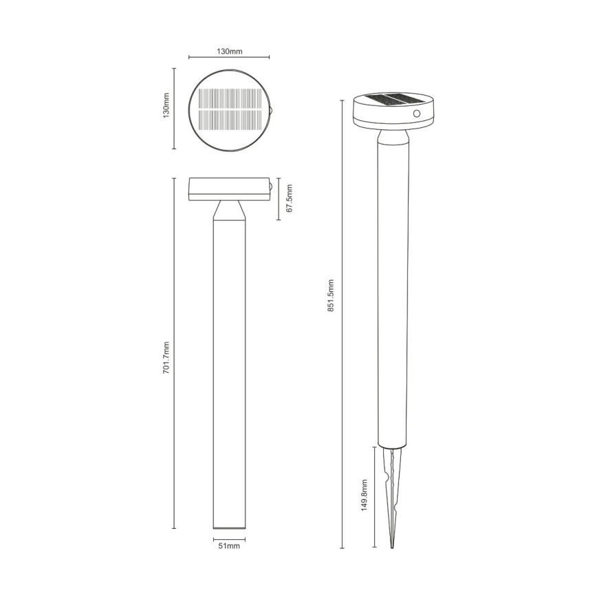 Zuma Line - LED Solarna svetilka s senzorjem gibanja in mraka LED/4,5W/2000 mAh IP44 črna