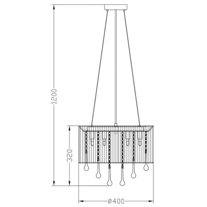 Zuma Line - Lestenec na vrvici 8xG9/40W/230V črn