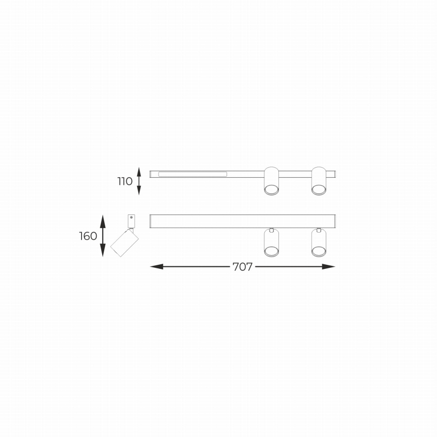 Zuma Line - LED Stenski reflektor 2xGU10/5W/230V + LED/8W črna