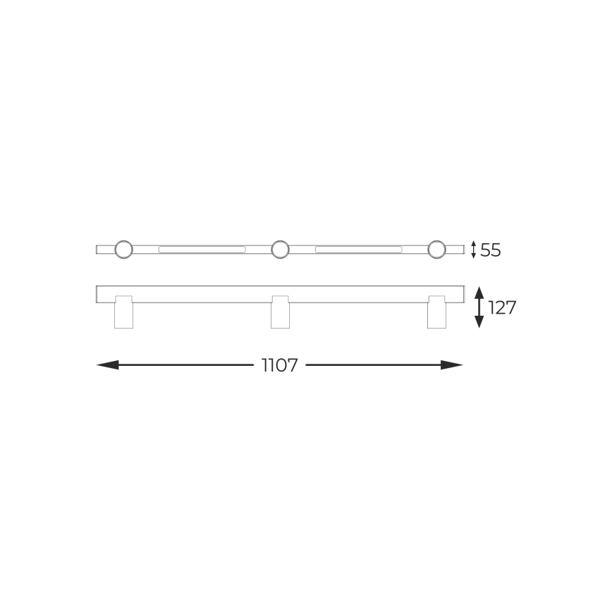 Zuma Line - LED Stenski reflektor 3xGU10/5W/230V + 2xLED/8W črna