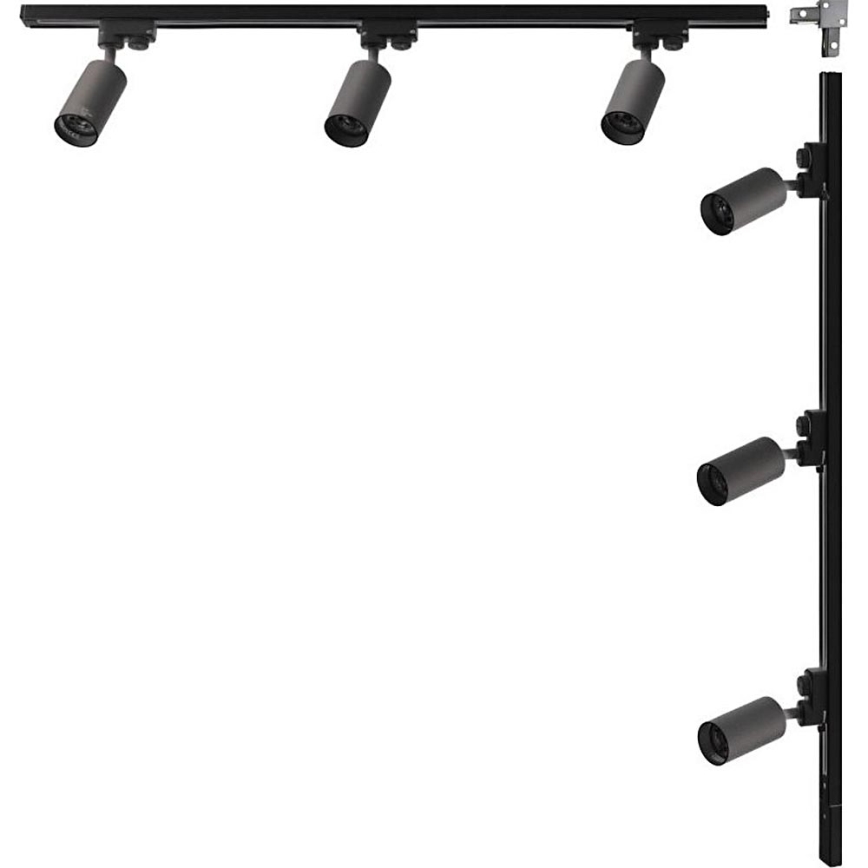 Zuma Line - Smerna svetilka v tirnem sistemu 6xGU10/35W/230V črna