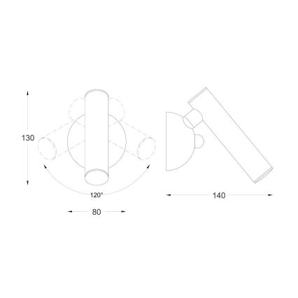 Zuma Line - LED Stenski reflektor LED/5W/230V zlata
