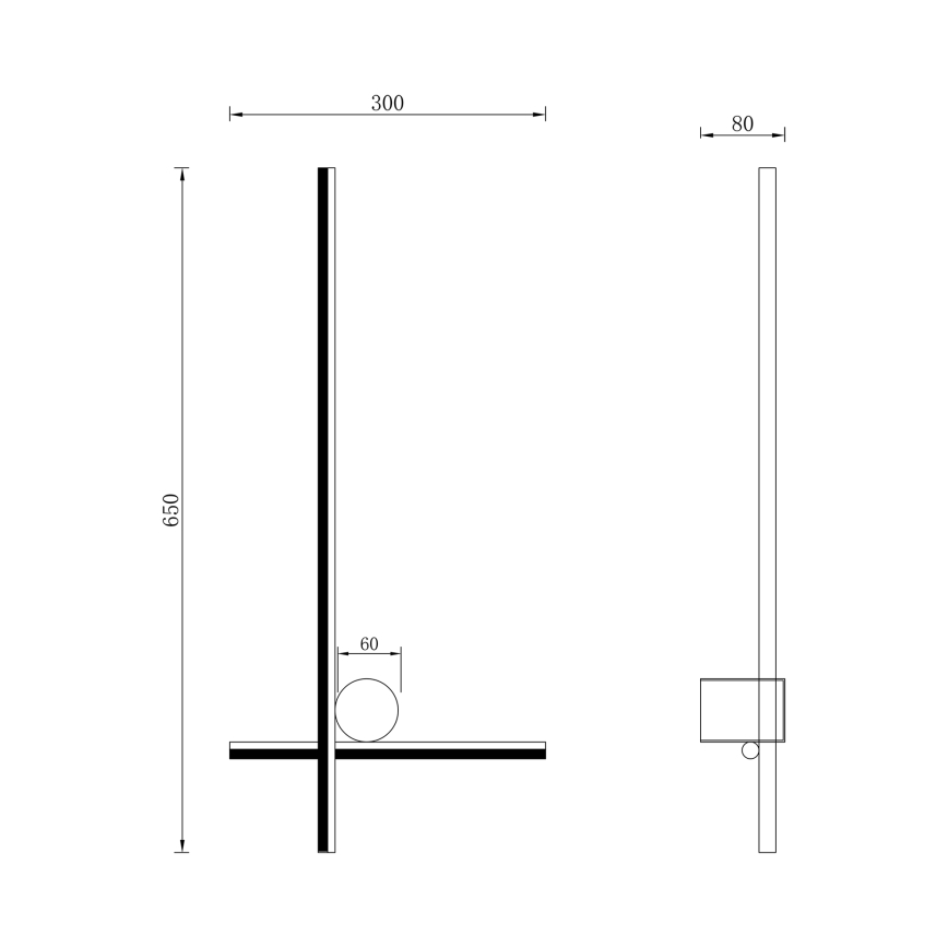 Zuma Line - LED Stenska svetilka LED/14W/230V črna