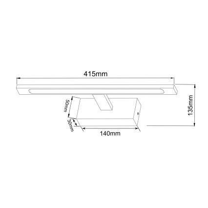 Zuma Line - LED Kopalniška luč za osvetlitev ogledala LED/12W/230V 41 cm IP44 črna