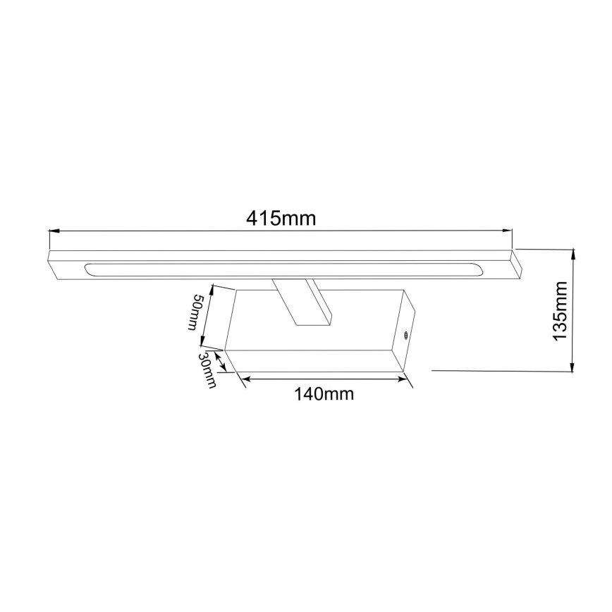 Zuma Line - LED Kopalniška luč za osvetlitev ogledala LED/12W/230V 41 cm IP44 črna