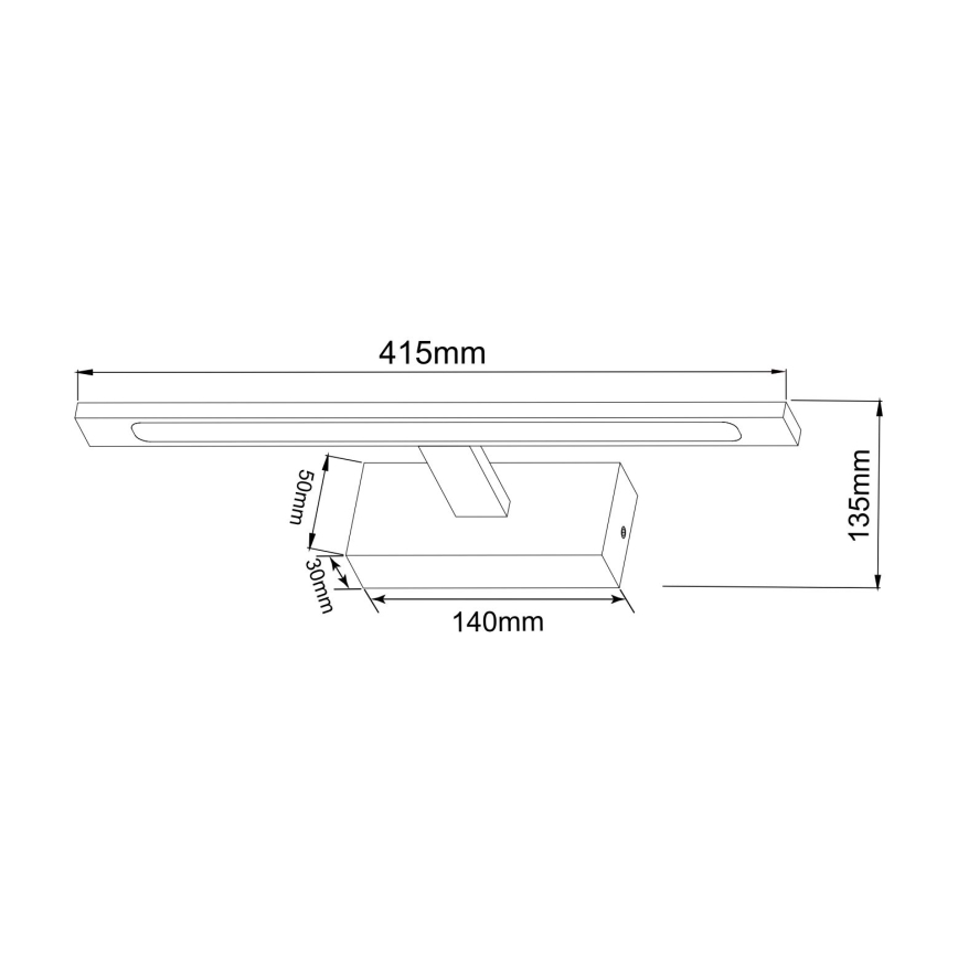 Zuma Line - LED Kopalniška luč za osvetlitev ogledala LED/12W/230V 41 cm IP44 sijajni krom
