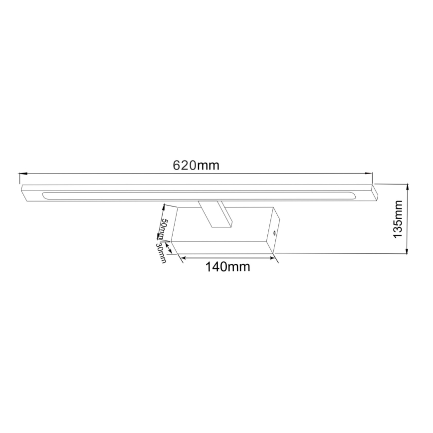 Zuma Line - LED Kopalniška luč za osvetlitev ogledala LED/20W/230V 62 cm IP44 sijajni krom