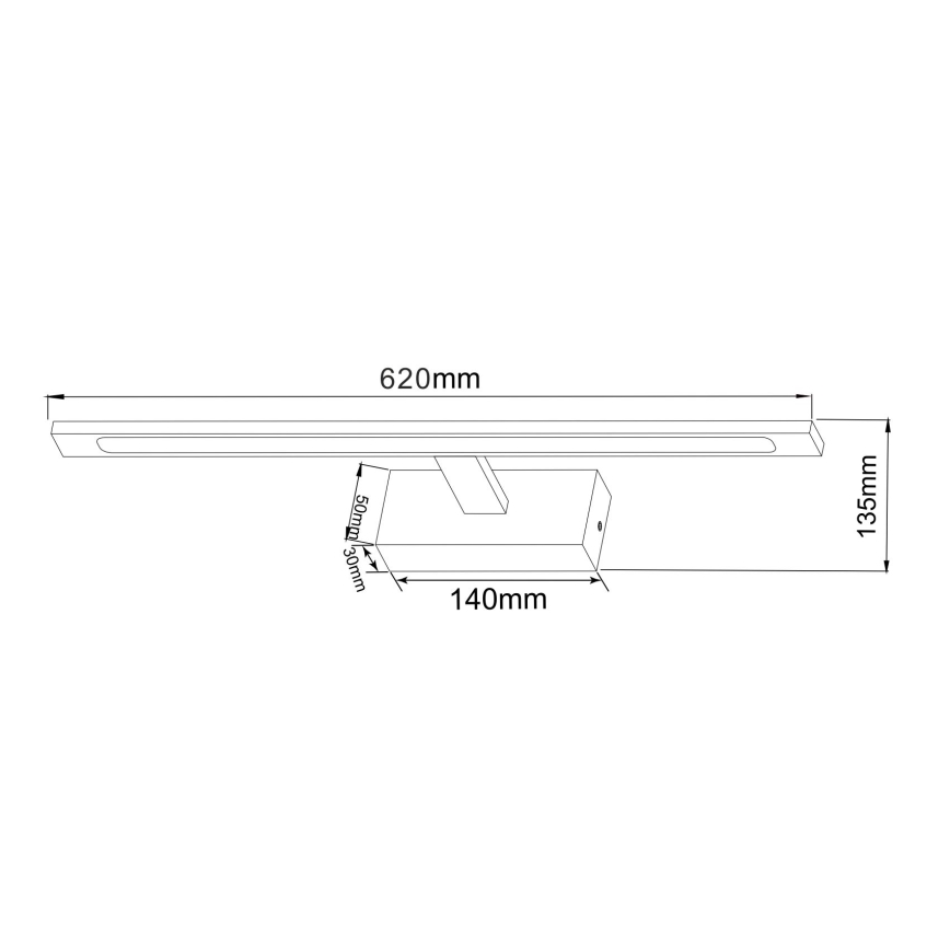 Zuma Line - LED Kopalniška luč za osvetlitev ogledala LED/20W/230V 62 cm IP44 zlata