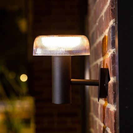 Zuma Line - LED solarna stenski svetilka LED/2,5W/2000 mAh IP44 črna