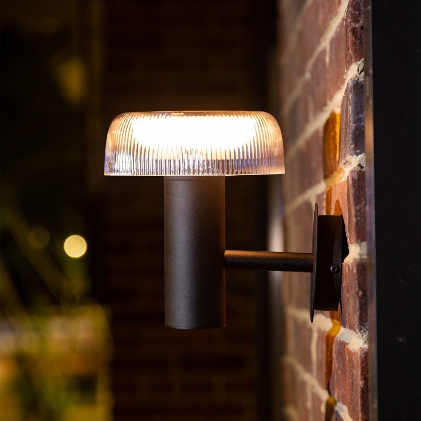 Zuma Line - LED solarna stenski svetilka LED/2,5W/2000 mAh IP44 črna