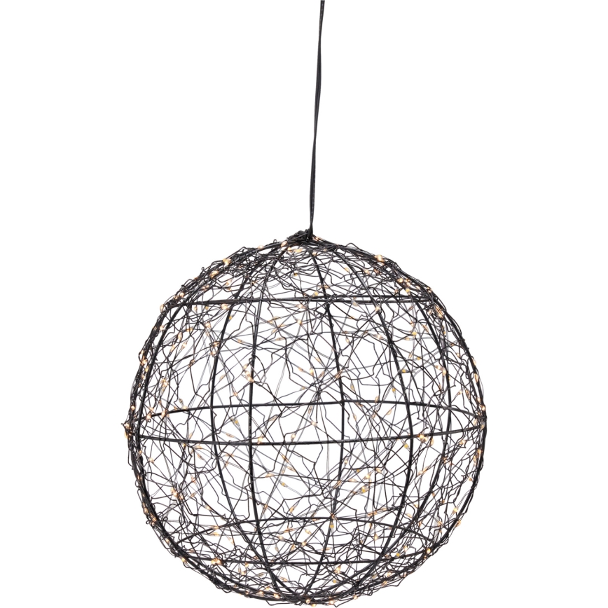 Zunanja božična LED dekoracija 300xLED/230V premer 25 cm IP44 topla bela krogla/črna