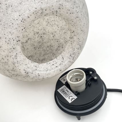 Zunanja dekorativna svetilka LUMISTONE 1xE27/15W/230V IP65, premer 25 cm