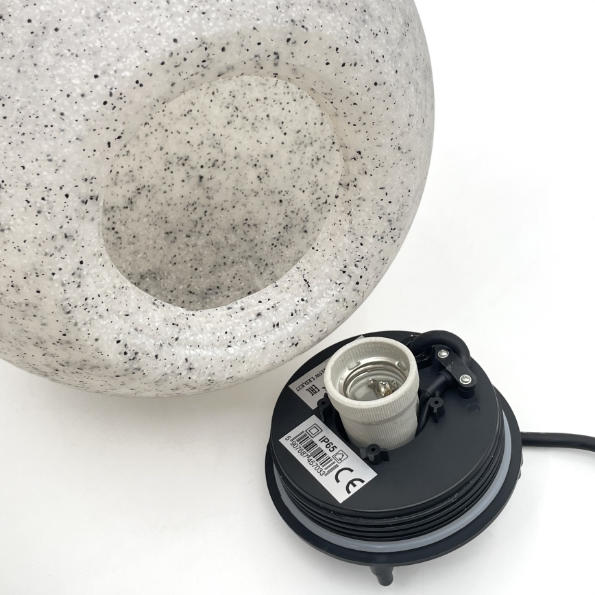 Zunanja dekorativna svetilka LUMISTONE 1xE27/15W/230V IP65, premer 25 cm