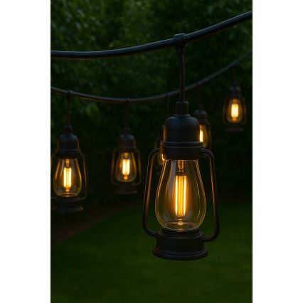 Zunanja dekorativna veriga GARLAND 10xLED 10m IP44 topla bela