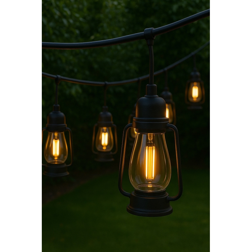 Zunanja dekorativna veriga GARLAND 10xLED 10m IP44 topla bela
