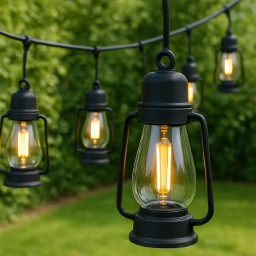 Zunanja dekorativna veriga GARLAND 20xLED 20m IP44 topla bela