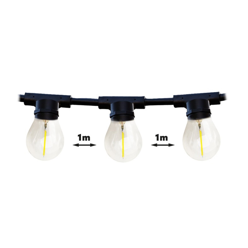 Zunanja dekorativna veriga MIMOSA 20xE27/1,3W/230V IP44 20m