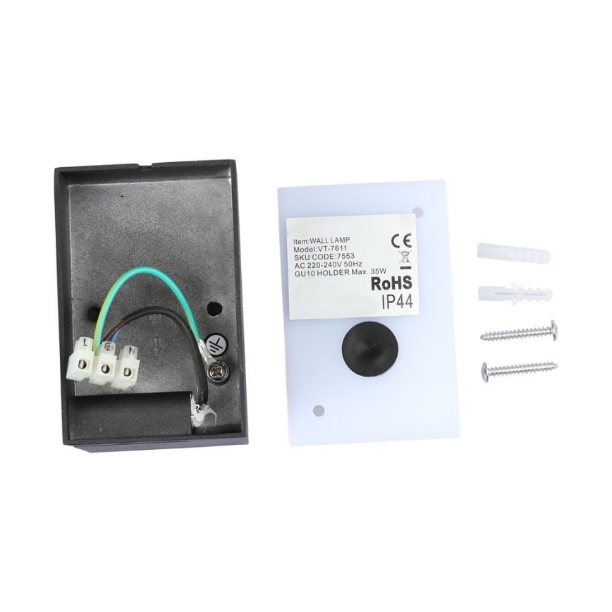 Zunanja fleksibilna stenska svetilka 1xGU10/35W/230V IP44 črna
