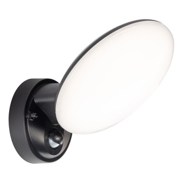 Zunanja LED stenska svetilka OLAF s senzorjem gibanja in senzorjem mraka LED/10W/230V IP44 črna