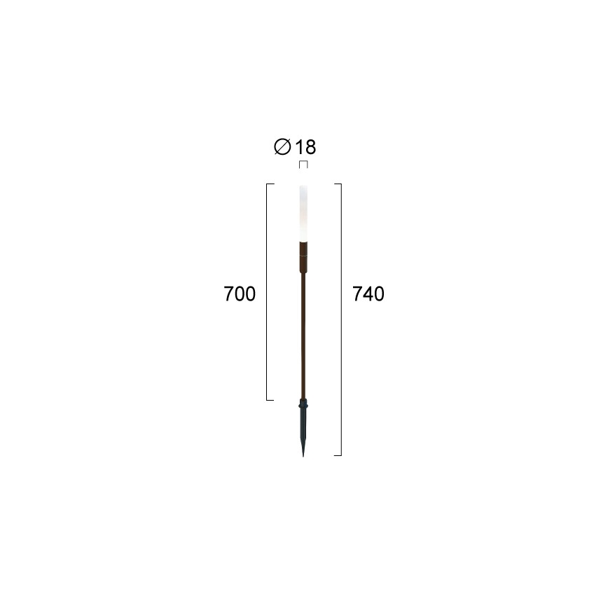 Zunanja LED svetilka STICK, 1,5 W/24 V, IP65, rjava