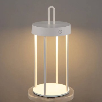 Zunanja polnilna LED namizna svetilka z zatemnjevanjem in upravljanjem na dotik GENTLE LED/1,5W/3,7V 3000 mAh IP44 bela