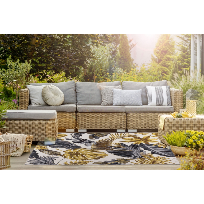 Zunanja preproga CAPPUCCINO 120x180 cm zlata/siva/bela