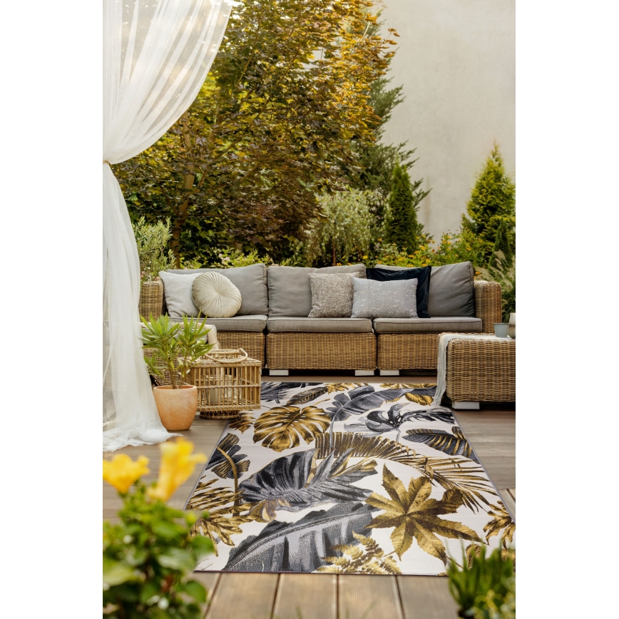 Zunanja preproga CAPPUCCINO 120x180 cm zlata/siva/bela