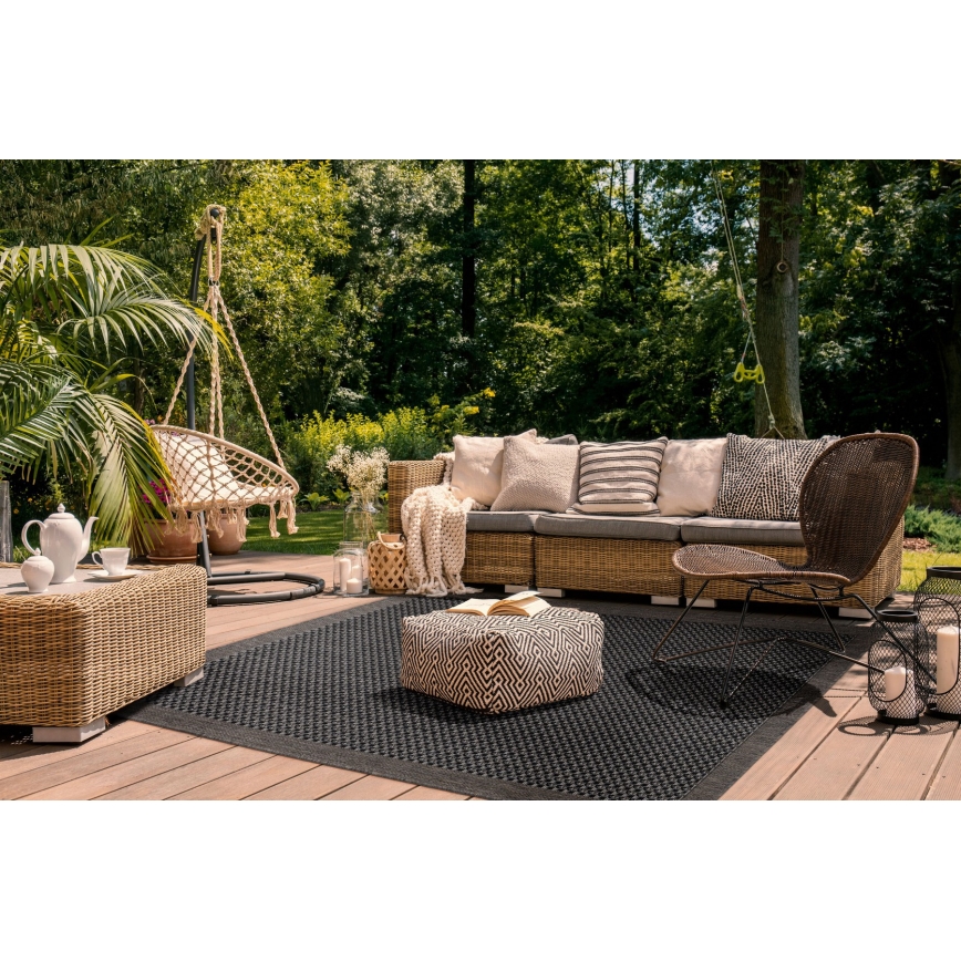 Zunanja preproga EXPRESS NEW OUTDOOR 120x160 cm antracit/rjava