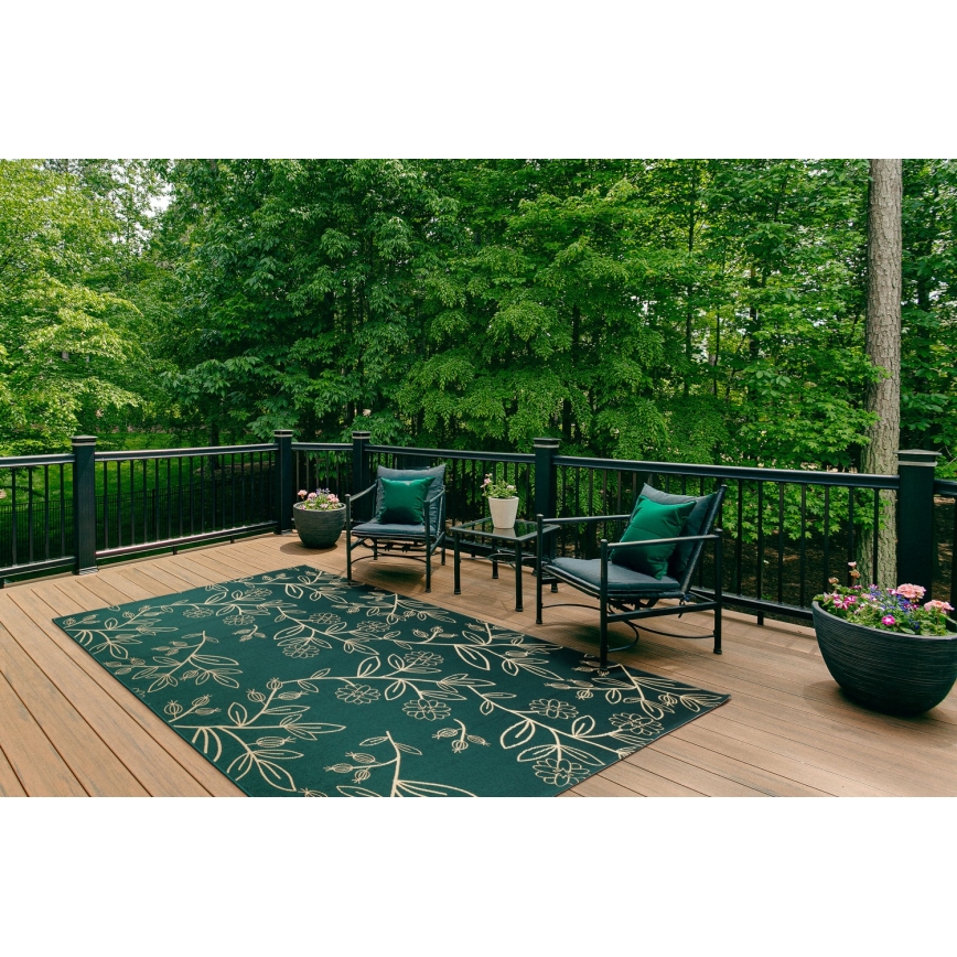 Zunanja preproga JUNGLE 120x170 cm zelena/listni vzorec