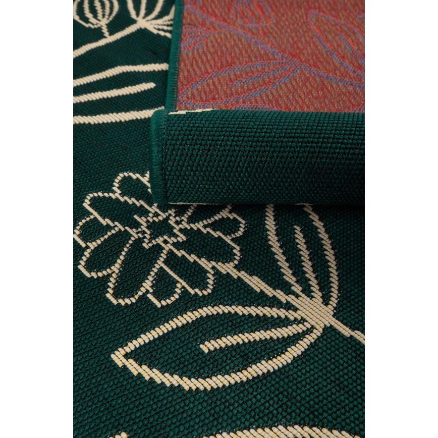 Zunanja preproga JUNGLE 80x160 cm zelena/listni vzorec
