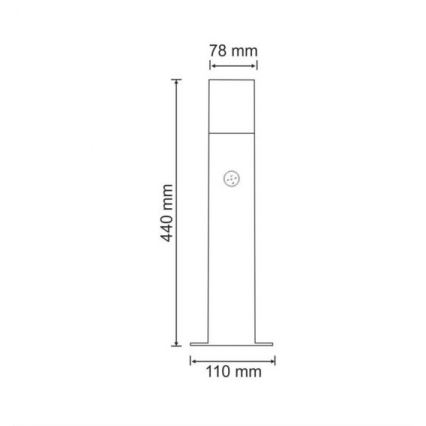 Zunanja senzorska svetilka NEW YORK 1xE27/12W/230V IP44 44 cm antracit