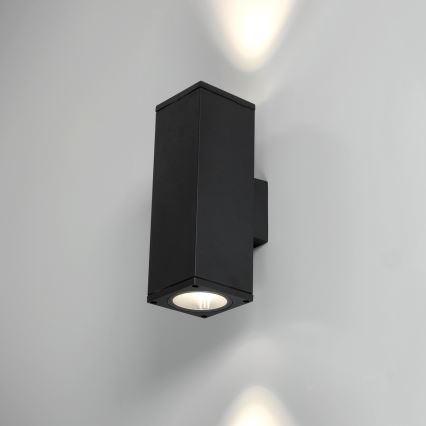 Zunanja stenska svetilka 2xGU10/35W/230V IP54 kvadraten črna