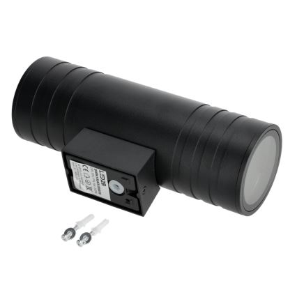 Zunanja stenska svetilka 2xGU10/35W/230V IP54 okrogla črna