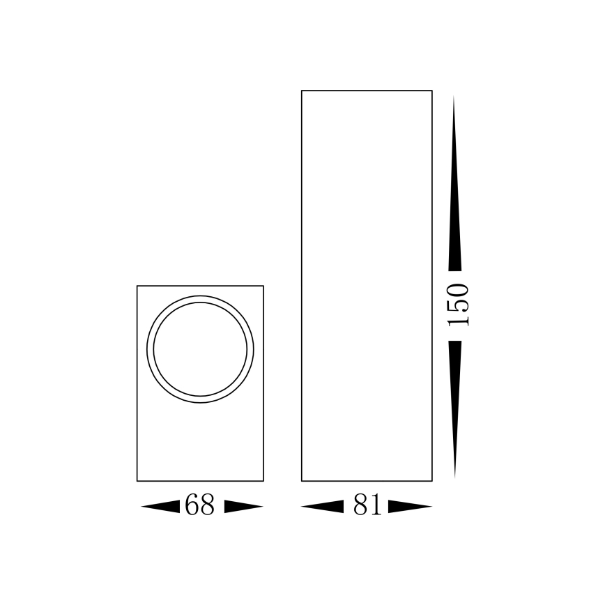Zunanja stenska svetilka BOKA 2xGU10/60W/230V IP44 črna
