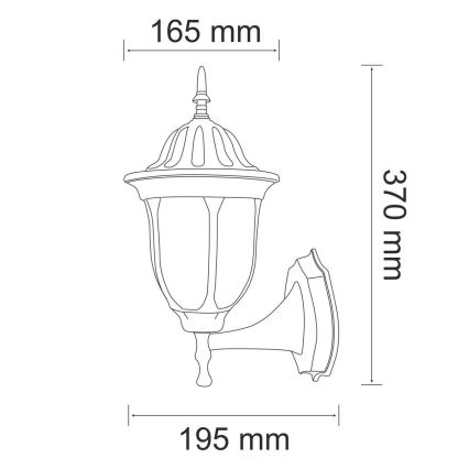 Zunanja stenska svetilka FLORENCJA 1xE27/20W/230V IP43