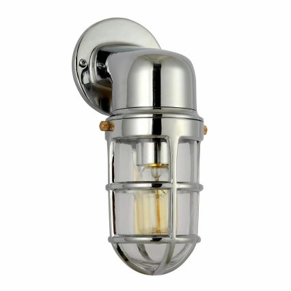 Zunanja stenska svetilka LUND 1xE27/12W/230V IP44 sijajni krom