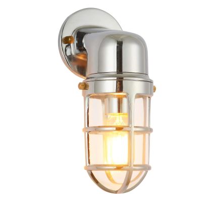Zunanja stenska svetilka LUND 1xE27/12W/230V IP44 sijajni krom