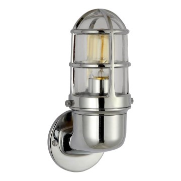 Zunanja stenska svetilka LUND 1xE27/12W/230V IP44 sijajni krom