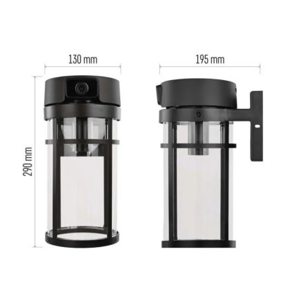 Zunanje stensko svetilo s kamero GOSMART 1xE27/15W/230V Wi-Fi IP44