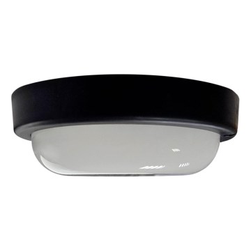 Zunanja stropna LED svetilka, 8 W, 230 V, 4200 K, Ø 14 cm, IP64, črna
