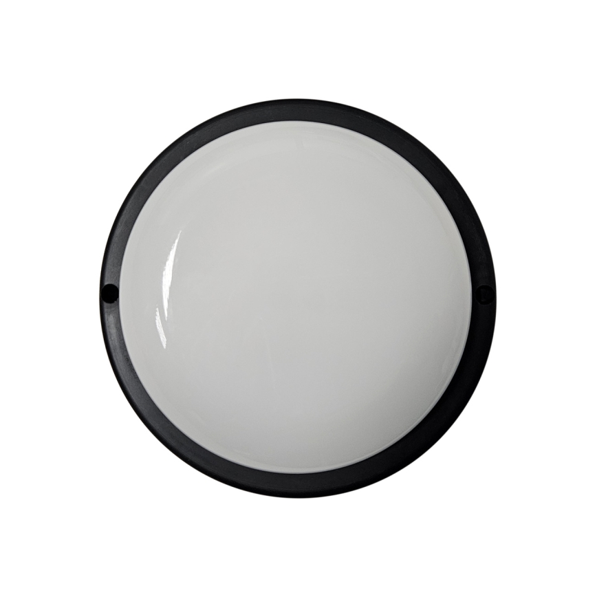 Zunanja stropna LED svetilka, 8 W, 230 V, 4200 K, Ø 14 cm, IP64, črna