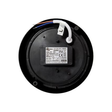 Zunanja stropna LED svetilka, 8 W, 230 V, 4200 K, Ø 14 cm, IP64, črna