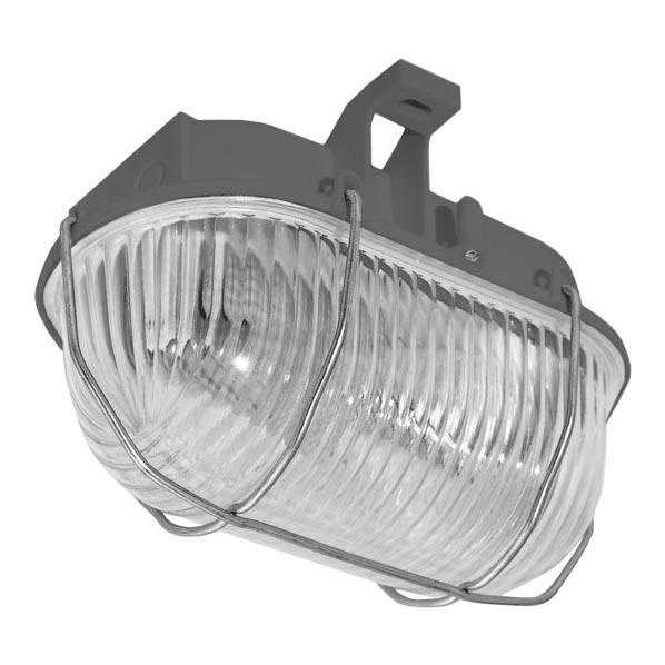 Zunanja stropna svetilka OVAL 1xE27/60W/230V siva IP44