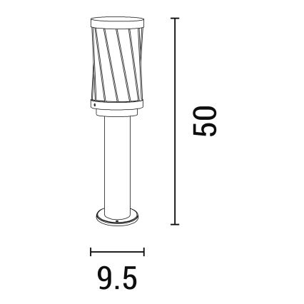 Zunanja svetilka 1xE27/15W/230V 50 cm IP44 črna