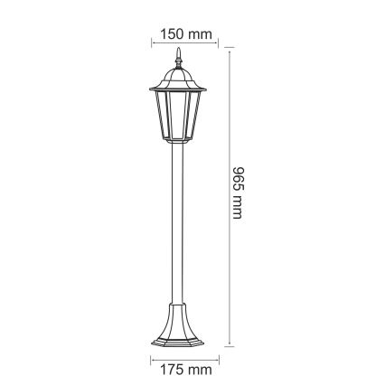 Zunanja svetilka 1xE27/20W/230V IP43 96,5 cm črna