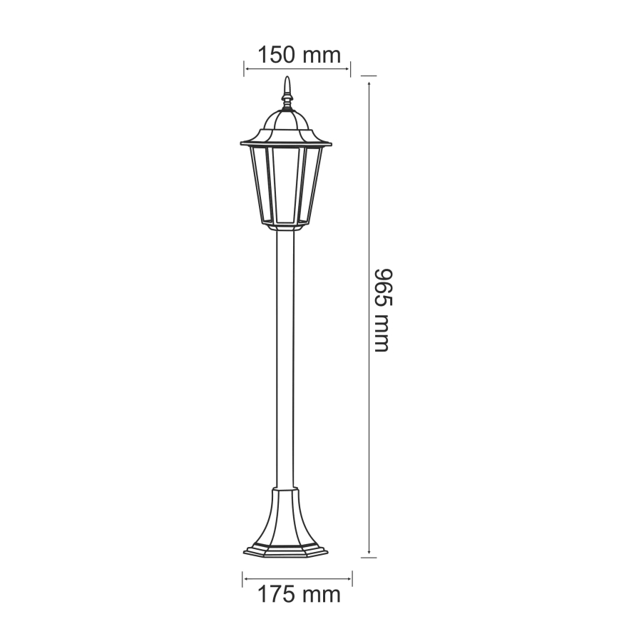Zunanja svetilka 1xE27/20W/230V IP43 96,5 cm črna