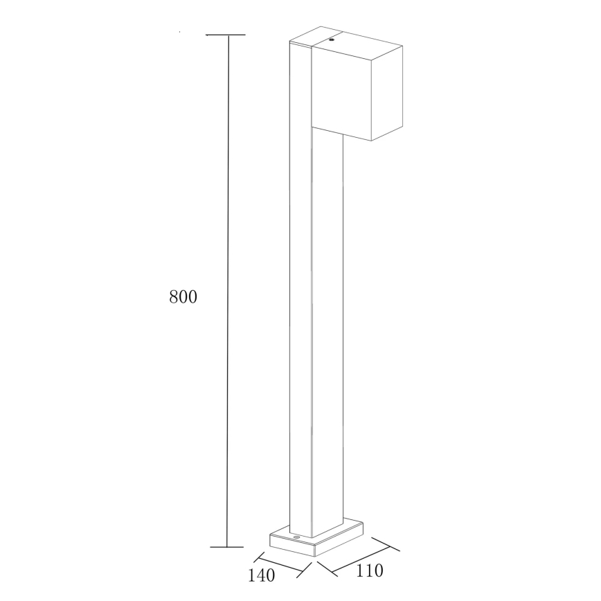 Zunanja svetilka BOSTON 1xGU10/10W/230V 80 cm IP54 črna
