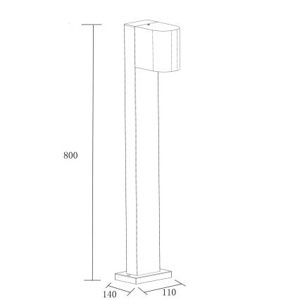 Zunanja svetilka BOSTON 1xGU10/10W/230V 80 cm IP54 črna