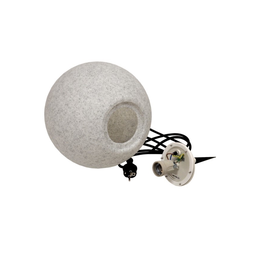 Zunanja svetilka KULA 1xE27/60W/230V premer 30 cm IP44 siva