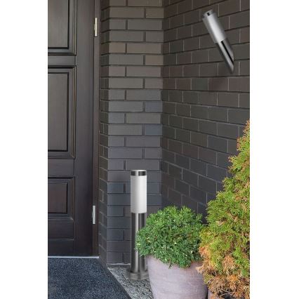 Zunanja svetilka LIVIA 1xE27/10W/230V 45 cm IP44 srebrna